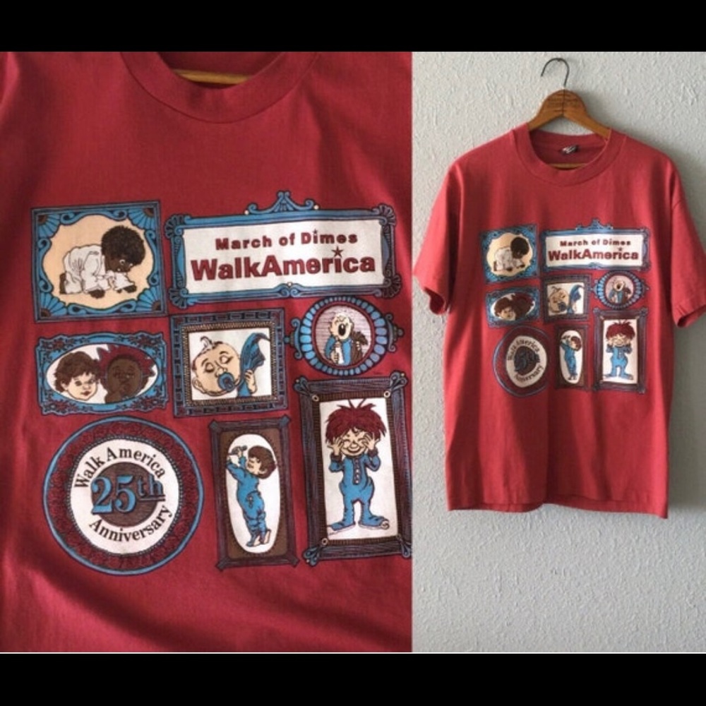 Vintage March of Dimes Baby Graphic Vintage Screen Stars T Shirt